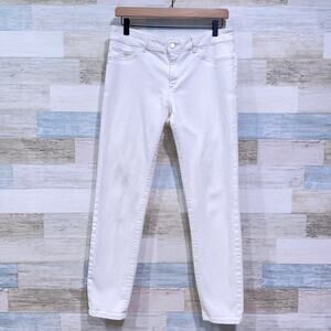 DL1961 Margaux Instasculpt Ankle Skinny Jeans White Mid Rise Denim Womens 30